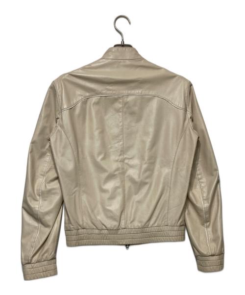 falleri（ファッレーリ）falleri (ファッレーリ) レザージャケット ベージュ サイズ:46の古着・服飾アイテム
