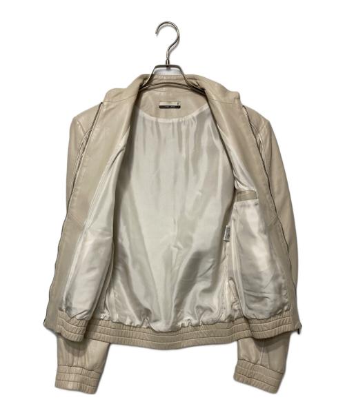 falleri（ファッレーリ）falleri (ファッレーリ) レザージャケット ベージュ サイズ:46の古着・服飾アイテム