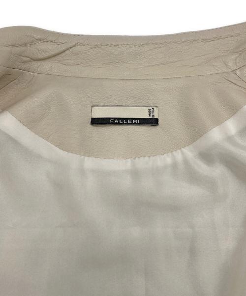 falleri（ファッレーリ）falleri (ファッレーリ) レザージャケット ベージュ サイズ:46の古着・服飾アイテム