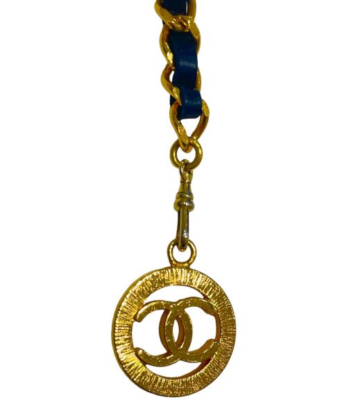 CHANEL（シャネル）CHANEL (シャネル) ヴィンテージココマークチェーンレザーベルト ゴールド×ブラックの古着・服飾アイテム