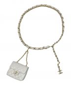 CHANELシャネル）の古着「ミニマトラッセチェーンベルト」｜ホワイト×ゴールド