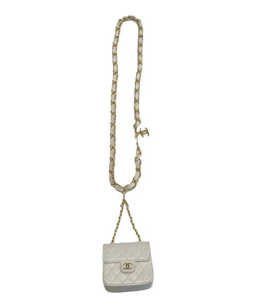 CHANEL（シャネル）CHANEL (シャネル) ミニマトラッセチェーンベルト ホワイト×ゴールドの古着・服飾アイテム