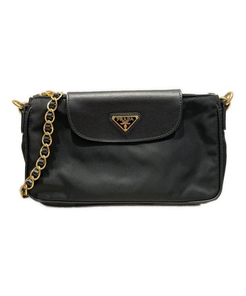 PRADA（プラダ）PRADA (プラダ) チェーンミニショルダーバッグ ブラックの古着・服飾アイテム