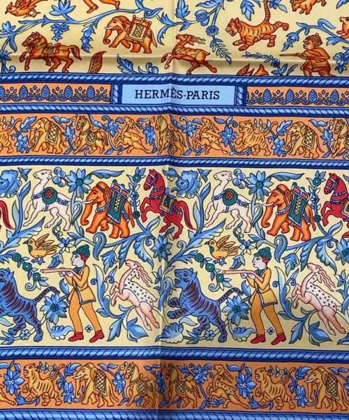 HERMES（エルメス）HERMES (エルメス) カレ 90/インドの狩猟 CHASSE EN INDE オレンジ サイズ:90の古着・服飾アイテム