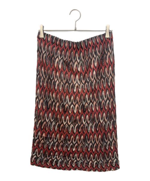 missoni（ミッソーニ）missoni (ミッソーニ) ニットスカート レッド サイズ:SIZE 48の古着・服飾アイテム