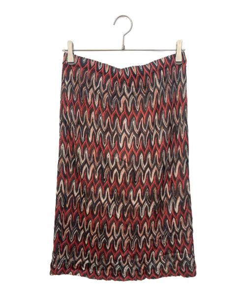 missoni（ミッソーニ）missoni (ミッソーニ) ニットスカート レッド サイズ:SIZE 48の古着・服飾アイテム