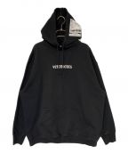 VETEMENTSヴェトモン）の古着「OVER LOGO HOODIE」｜ブラック×ホワイト