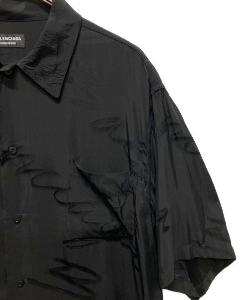 BALENCIAGA（バレンシアガ）BALENCIAGA (バレンシアガ) ロゴワイド半袖シャツ ブラック サイズ:38の古着・服飾アイテム