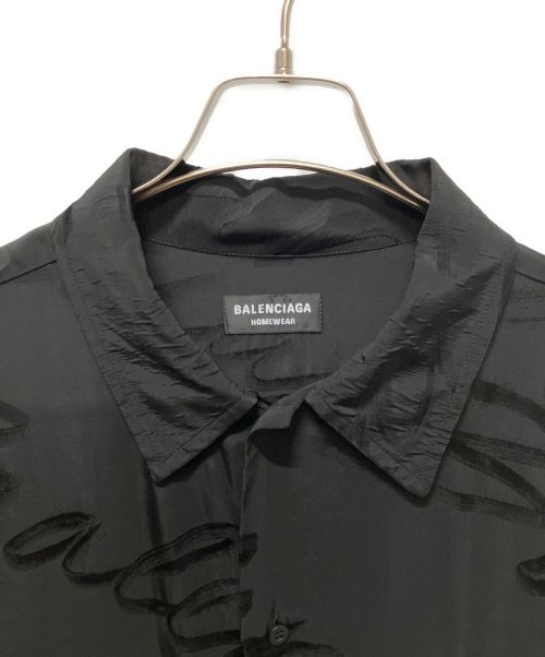 BALENCIAGA（バレンシアガ）BALENCIAGA (バレンシアガ) ロゴワイド半袖シャツ ブラック サイズ:38の古着・服飾アイテム