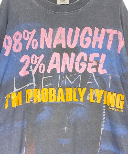 VETEMENTS（ヴェトモン）VETEMENTS (ヴェトモン) Demna's Favorite Naughty Angel L/S Tee グレー×ホワイト サイズ:Lの古着・服飾アイテム