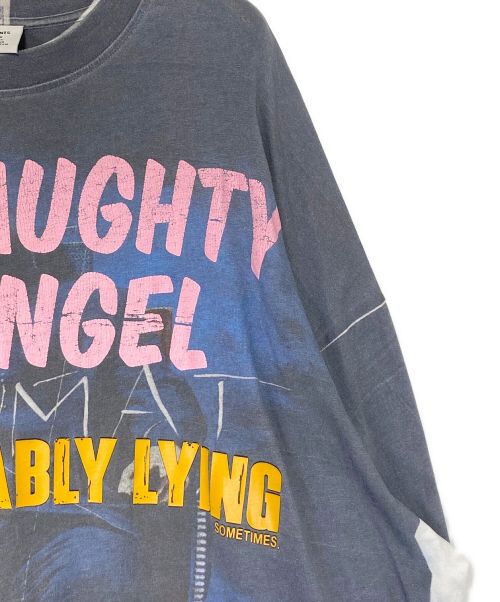 VETEMENTS（ヴェトモン）VETEMENTS (ヴェトモン) Demna's Favorite Naughty Angel L/S Tee グレー×ホワイト サイズ:Lの古着・服飾アイテム