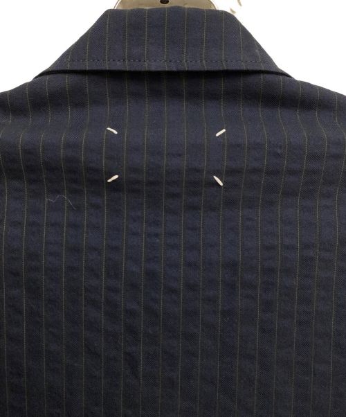 Maison Margiela（メゾンマルジェラ）Maison Margiela (メゾンマルジェラ) ストライプボタンジャケット ネイビー×ブラック サイズ:46の古着・服飾アイテム