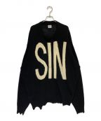 SAINT MICHAELセントマイケル）の古着「ウールセーター」｜ブラック×ホワイト