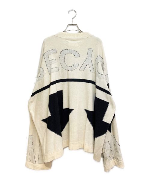 Maison Margiela（メゾンマルジェラ）Maison Margiela (メゾンマルジェラ) リサイクルロゴセーター ベージュ×ブラック サイズ:Mの古着・服飾アイテム