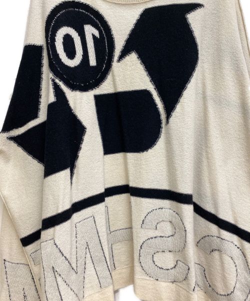 Maison Margiela（メゾンマルジェラ）Maison Margiela (メゾンマルジェラ) リサイクルロゴセーター ベージュ×ブラック サイズ:Mの古着・服飾アイテム