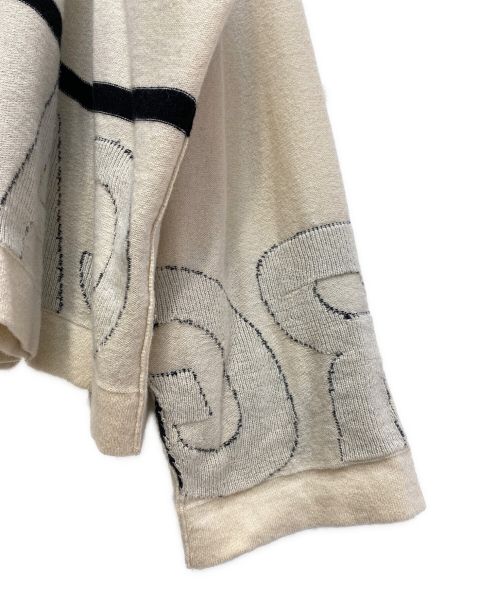 Maison Margiela（メゾンマルジェラ）Maison Margiela (メゾンマルジェラ) リサイクルロゴセーター ベージュ×ブラック サイズ:Mの古着・服飾アイテム