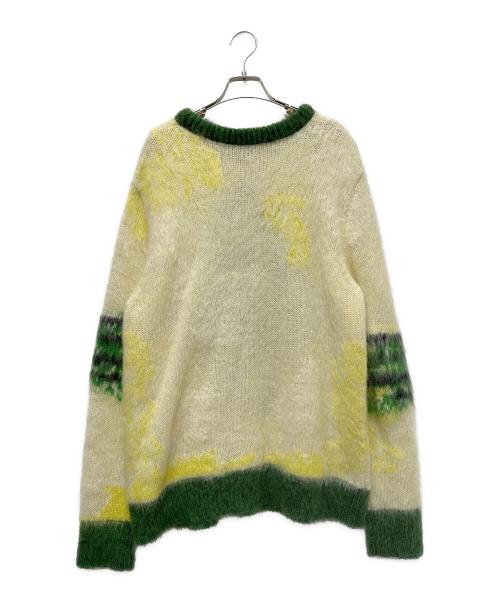 Dior（ディオール）Dior (ディオール) PETER DOIG (ピーター・ドイグ) モヘアニット イエロー×グリーン サイズ:XLの古着・服飾アイテム