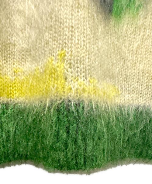 Dior（ディオール）Dior (ディオール) PETER DOIG (ピーター・ドイグ) モヘアニット イエロー×グリーン サイズ:XLの古着・服飾アイテム