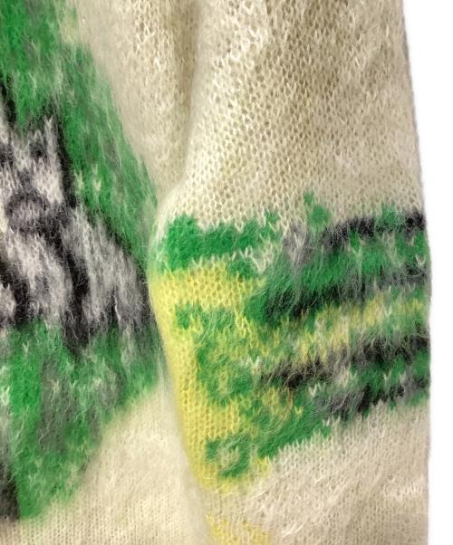 Dior（ディオール）Dior (ディオール) PETER DOIG (ピーター・ドイグ) モヘアニット イエロー×グリーン サイズ:XLの古着・服飾アイテム