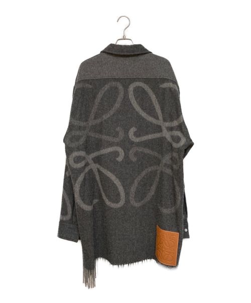 LOEWE（ロエベ）LOEWE (ロエベ) ウールフリンジシャツ グレー サイズ:Mの古着・服飾アイテム