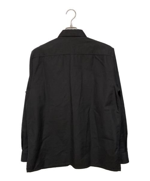 Dior（ディオール）Dior (ディオール) sacai (サカイ) ロゴ刺繍オーバーサイズシャツ ブラック サイズ:41の古着・服飾アイテム