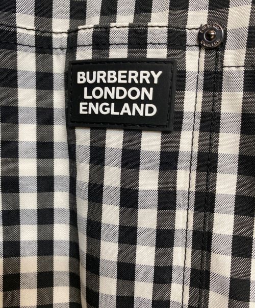 BURBERRY（バーバリー）BURBERRY (バーバリー) ギンガムチェックテクニカルジャケット ブラック×ホワイト サイズ:Lの古着・服飾アイテム