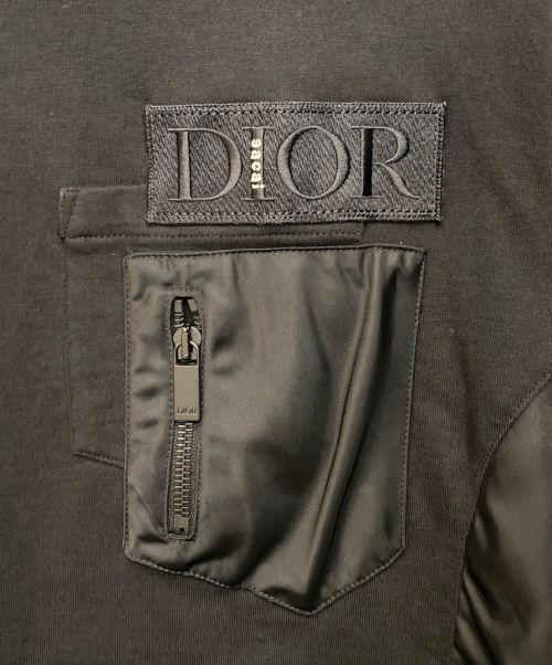 Dior（ディオール）Dior (ディオール) sacai (サカイ) 21AW ナイロンドッキングカットソー ブラック サイズ:XXLの古着・服飾アイテム