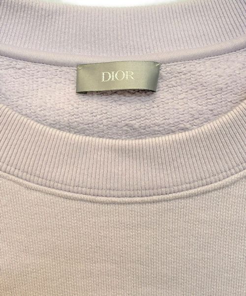 Dior（ディオール）Dior (ディオール) kenny scharf(ケニー・シャーフ) ロゴスウェット パープル×ホワイト サイズ:Lの古着・服飾アイテム