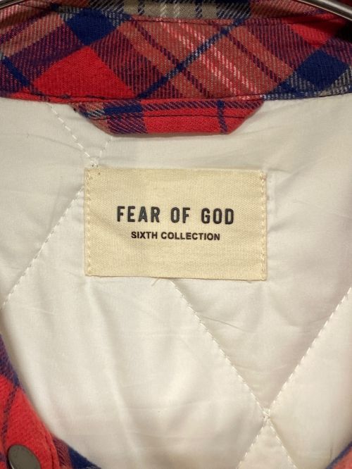 Fear Of God（フィア・オブ・ゴッド）Fear Of God (フィア・オブ・ゴッド) FLANNEL SHIRT JACKET レッド×ブルー サイズ:Lの古着・服飾アイテム