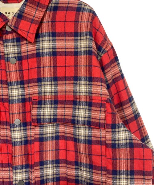 Fear Of God（フィア・オブ・ゴッド）Fear Of God (フィア・オブ・ゴッド) FLANNEL SHIRT JACKET レッド×ブルー サイズ:Lの古着・服飾アイテム