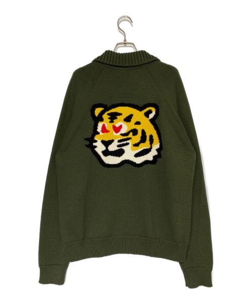 LOUIS VUITTON（ルイ ヴィトン）LOUIS VUITTON (ルイ ヴィトン) NIGO (ニゴ) Sophisticated Tiger Cardigan オリーブ サイズ:Lの古着・服飾アイテム