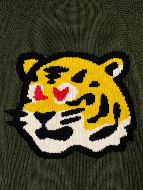 LOUIS VUITTON（ルイ ヴィトン）LOUIS VUITTON (ルイ ヴィトン) NIGO (ニゴ) Sophisticated Tiger Cardigan オリーブ サイズ:Lの古着・服飾アイテム