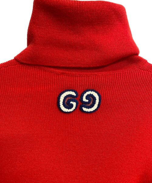 GUCCI（グッチ）GUCCI (グッチ) ファインウールリブタートルネックセーター レッド サイズ:Mの古着・服飾アイテム