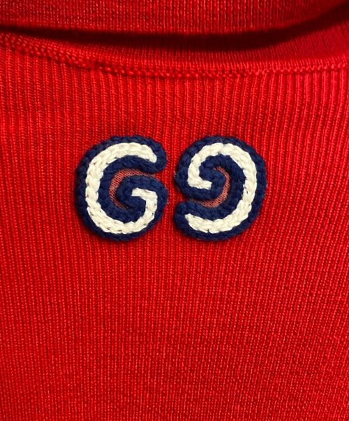 GUCCI（グッチ）GUCCI (グッチ) ファインウールリブタートルネックセーター レッド サイズ:Mの古着・服飾アイテム