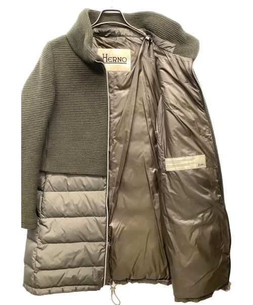 HERNO（ヘルノ）HERNO (ヘルノ) 切替ダウンコート オリーブ サイズ:44の古着・服飾アイテム