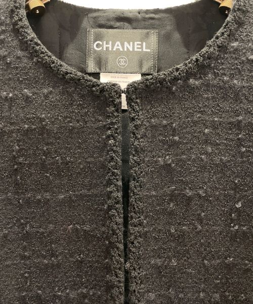 CHANEL（シャネル）CHANEL (シャネル) ツイードセットアップ ブラック サイズ:36の古着・服飾アイテム