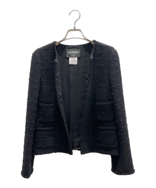 CHANEL（シャネル）CHANEL (シャネル) ツイードセットアップ ブラック サイズ:36の古着・服飾アイテム