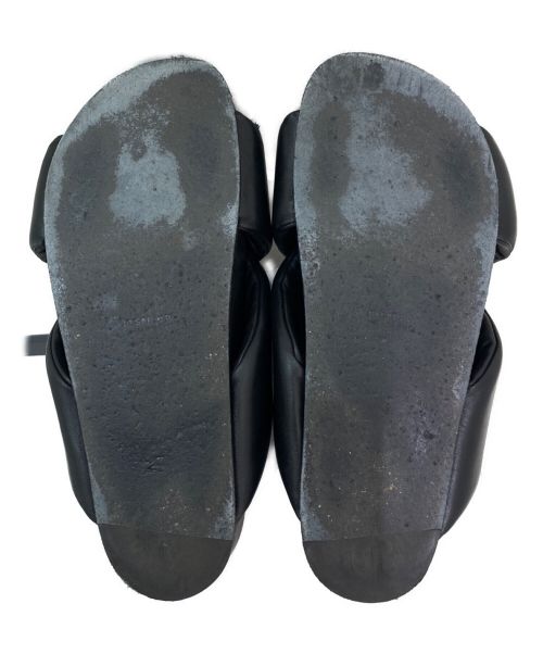 JIL SANDER（ジルサンダー）JIL SANDER (ジルサンダー) クロス ストラップ スライド サンダル ブラック サイズ:42の古着・服飾アイテム