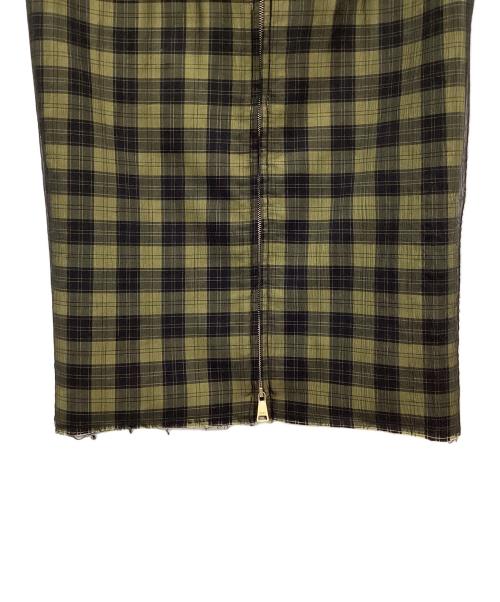 N°21（ヌメロヴェントゥーノ）N°21 (ヌメロヴェントゥーロ) チェックスカート イエロー サイズ:38の古着・服飾アイテム