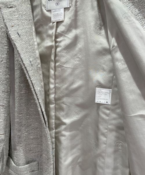 CHANEL（シャネル）CHANEL (シャネル) ツイードジャケット ライトグレー サイズ:36の古着・服飾アイテム