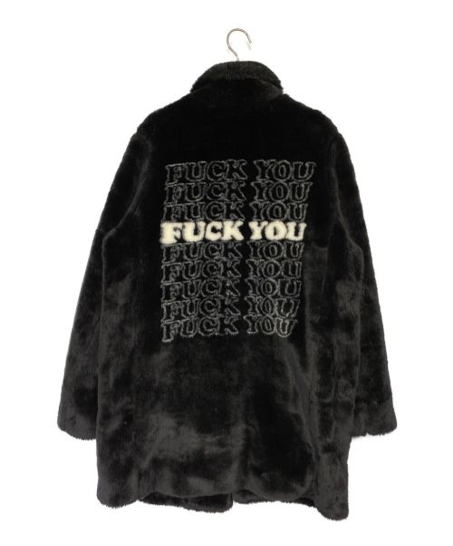 SUPREME（シュプリーム）SUPREME (シュプリーム) Hysteric Glamour (ヒステリックグラマー) Fuck You Faux Fur Coat ブラック サイズ:Mの古着・服飾アイテム
