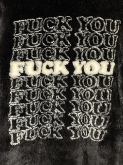 SUPREME（シュプリーム）SUPREME (シュプリーム) Hysteric Glamour (ヒステリックグラマー) Fuck You Faux Fur Coat ブラック サイズ:Mの古着・服飾アイテム
