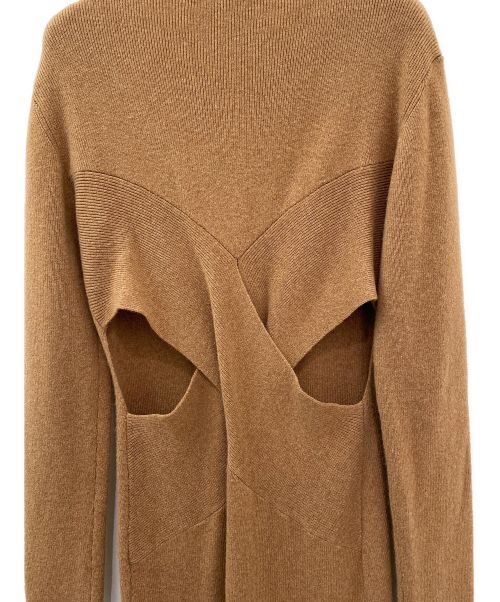 MYLAN（マイラン）MYLAN (マイラン) Cashmere Back Cross Rib Knit Dress Sahara キャメル サイズ:Mの古着・服飾アイテム