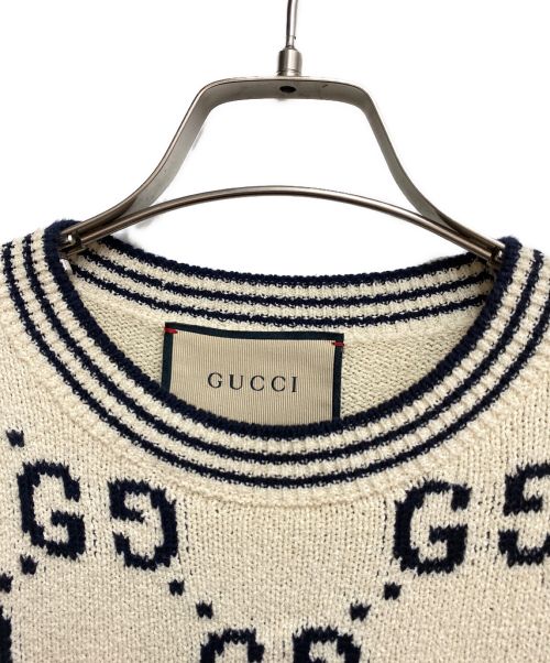 GUCCI（グッチ）GUCCI (グッチ) 22SS　コットンニットワンピース ホワイト サイズ:Sの古着・服飾アイテム