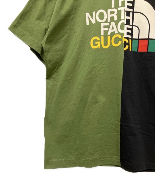 GUCCI（グッチ）GUCCI (グッチ) THE NORTH FACE (ザ ノース フェイス) コラボバイカラーTシャツ グリーン×ブラック サイズ:XLの古着・服飾アイテム