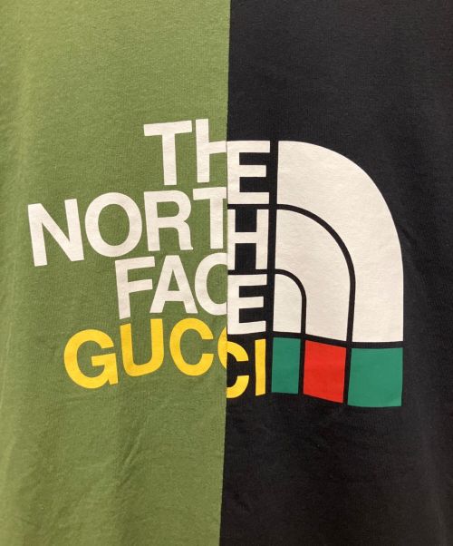 GUCCI（グッチ）GUCCI (グッチ) THE NORTH FACE (ザ ノース フェイス) コラボバイカラーTシャツ グリーン×ブラック サイズ:XLの古着・服飾アイテム