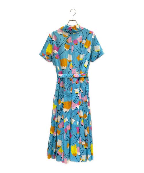 GUCCI（グッチ）GUCCI (グッチ) Tulip print pleated dress ブルー サイズ:36の古着・服飾アイテム