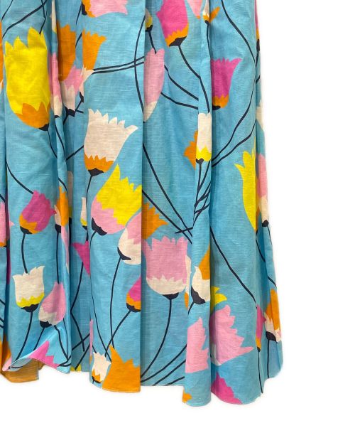GUCCI（グッチ）GUCCI (グッチ) Tulip print pleated dress ブルー サイズ:36の古着・服飾アイテム