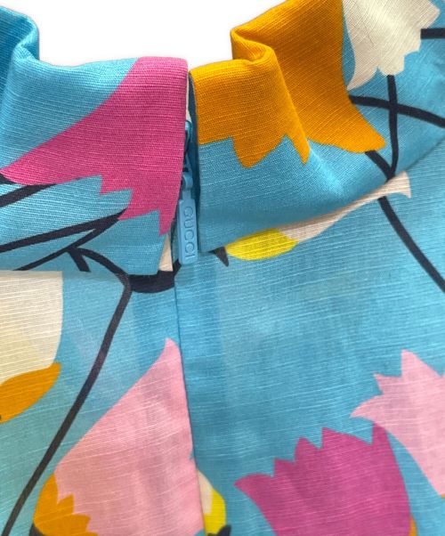 GUCCI（グッチ）GUCCI (グッチ) Tulip print pleated dress ブルー サイズ:36の古着・服飾アイテム