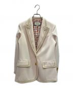 GUCCIグッチ）の古着「Passementerie Trim Stretch Cady Blazer In Black/ Mix」｜ライトピンク